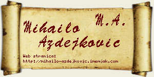 Mihailo Azdejković vizit kartica